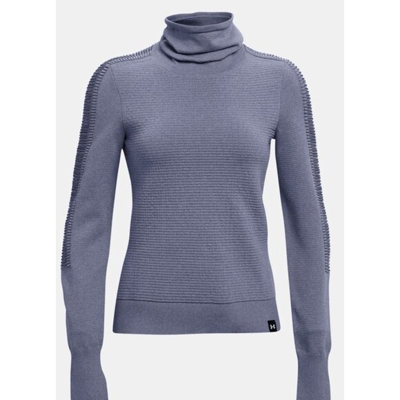 New Under Armour UA Intelliknit Run Funnel Pullover 1371576-767 Blue Women Small - Picture 7 of 15